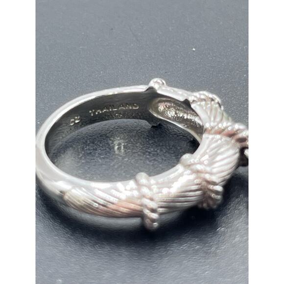 Judith Ripka Dangle Heart Charm CZ Diamonique Sterling‎ Silver Ring Size 7 - Picture 14 of 16